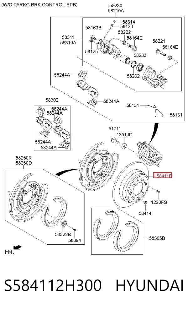 Tarcza hamulcowa tylna S584112H300 Hyundai/Kia