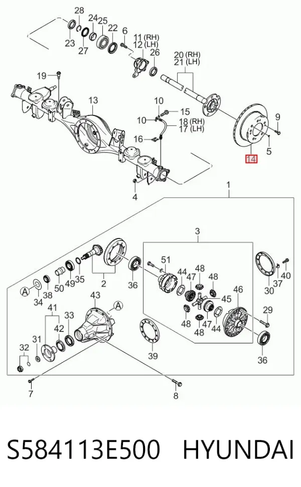 Tarcza hamulcowa tylna S584113E500 Hyundai/Kia