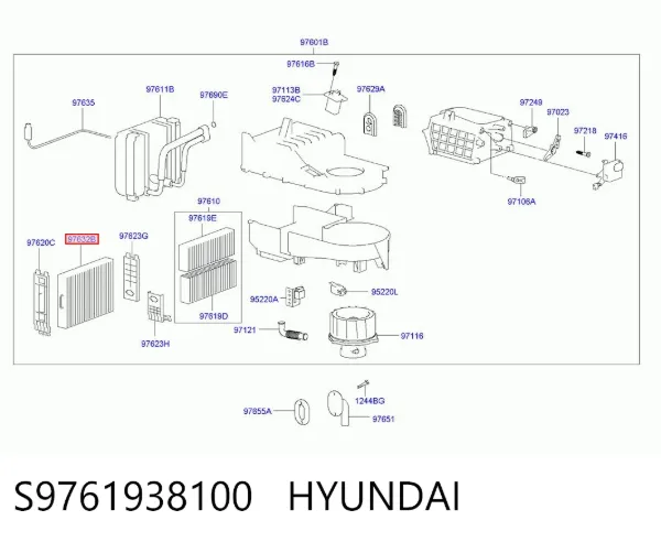 Filtr kabiny S9761938100 Hyundai/Kia