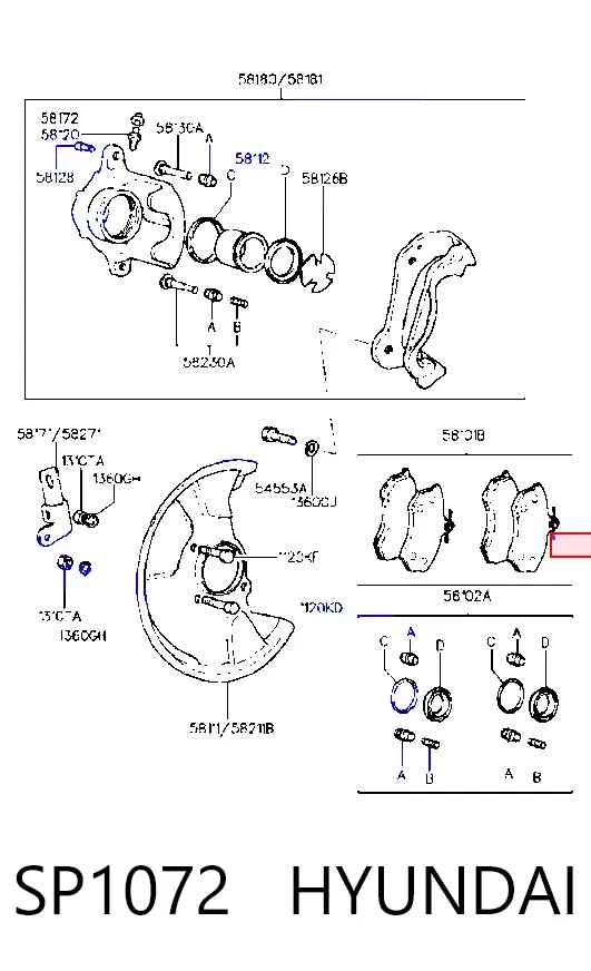 Klocki hamulcowe przednie tarczowe SP1072 Hyundai/Kia