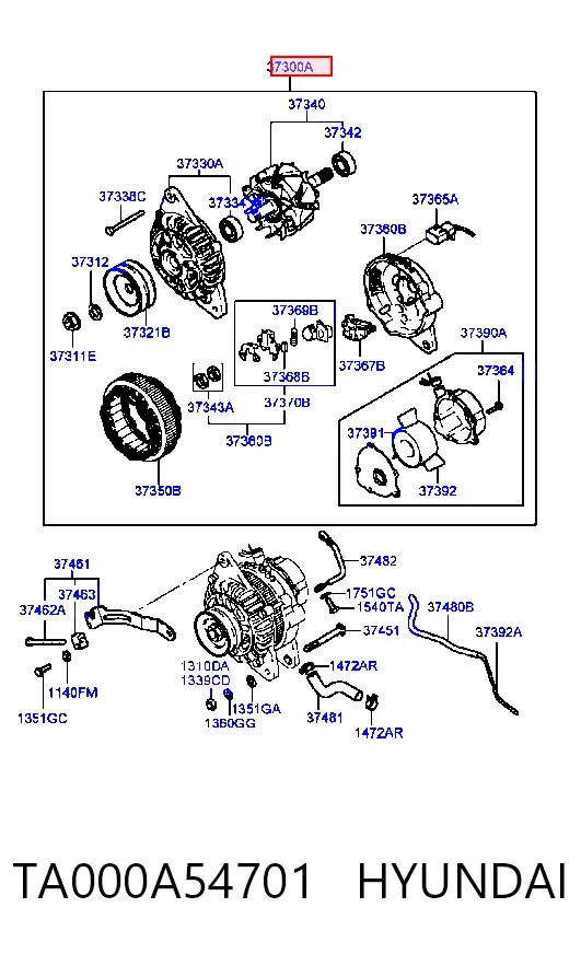 Alternator TA000A54701 Hyundai/Kia