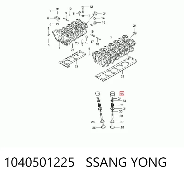Kompensator hydrauliczny (popychacz hydrauliczny), popychacz zaworu 1040501225 Ssang Yong