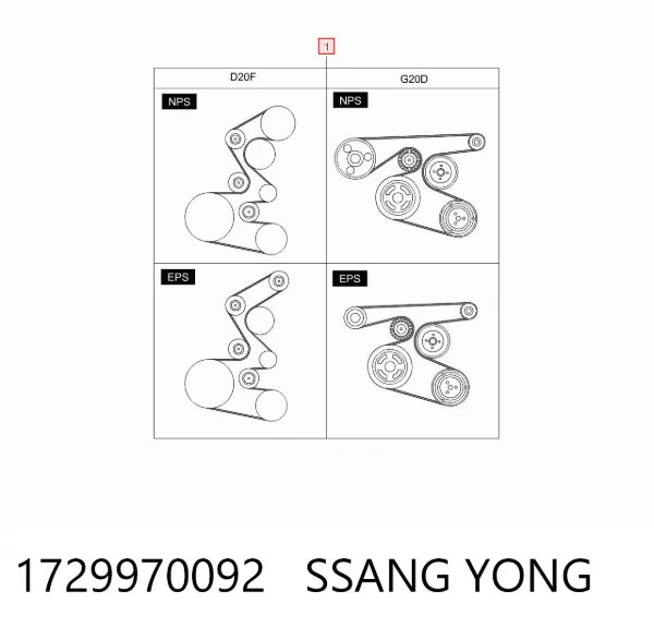Pas napędowy mechanizmów 1729970092 Ssang Yong