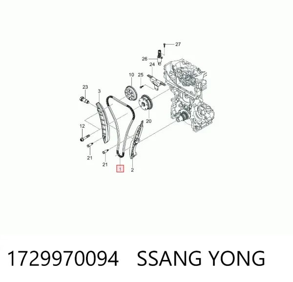 Łańcuch rozrządu 1729970094 Ssang Yong