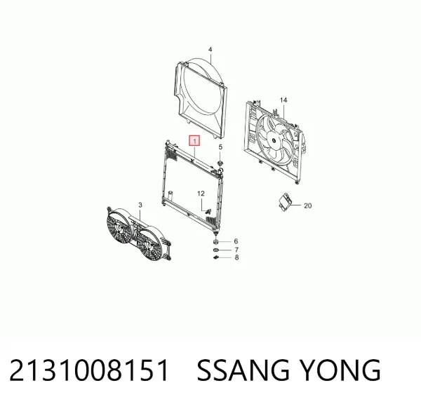 Chłodnica silnika 2131008151 Ssang Yong