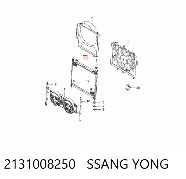 Chłodnica silnika 2131008250 Ssang Yong