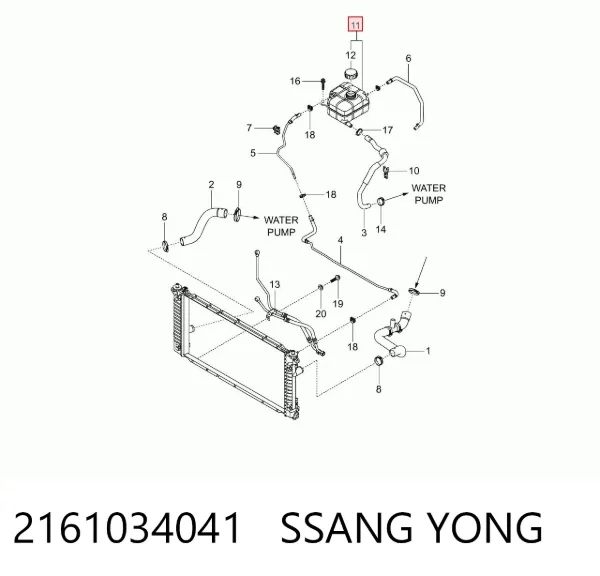 Zbiorniczek wyrównawczy układu chłodzenia 2161034041 Ssang Yong