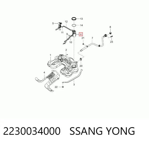 Pompa paliwa elektryczna zanurzeniowa 2230034000 Ssang Yong