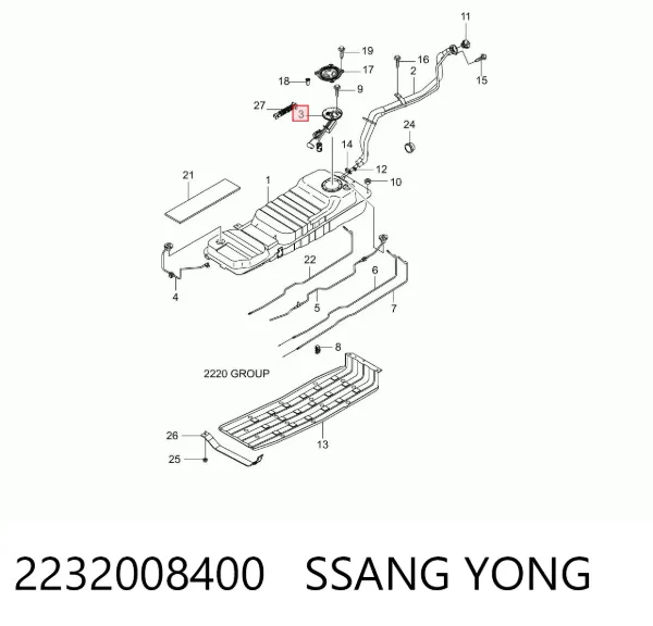 Czujnik poziomu paliwa w zbiorniku SsangYong Rexton I