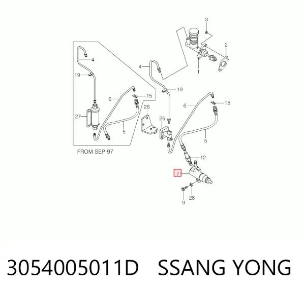 Cylinder roboczy sprzęgła 3054005011D Ssang Yong