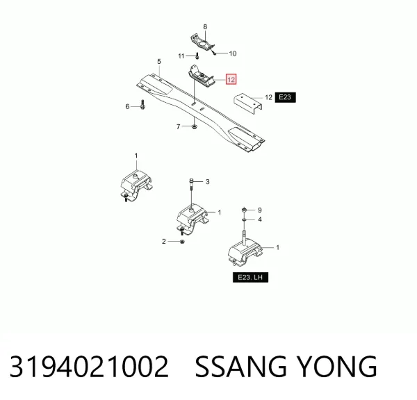 Poduszka (podpora) silnika tylna 3194021002 Ssang Yong
