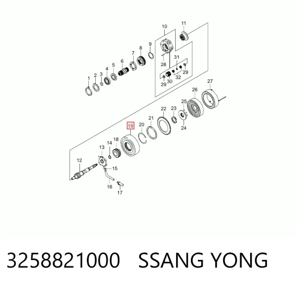 Sprzęgło wiskotyczne (lepkościowe) skrzyni rozdzielczej 3258821000 Ssang Yong