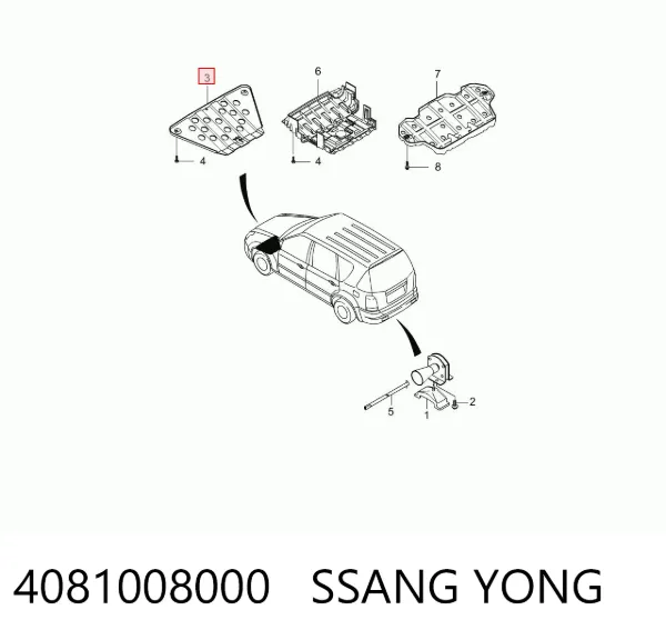 Osłona silnika, miski (przedziału silnika) SsangYong Rexton I