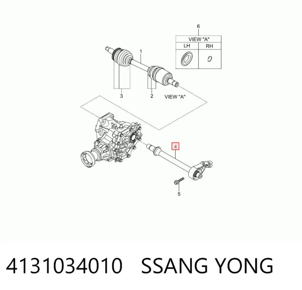 Wał napędowy półosi pośredni 4131034010 Ssang Yong