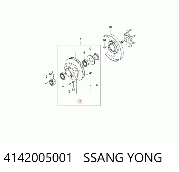 Piasta przednia SsangYong Musso FJ