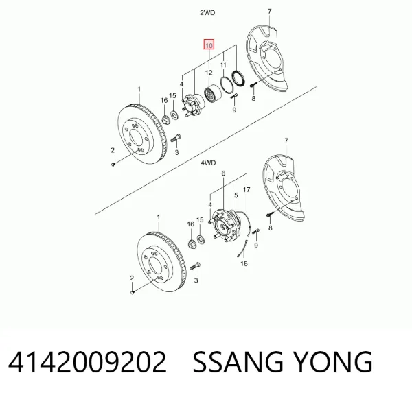 Piasta przednia SsangYong Actyon CJ