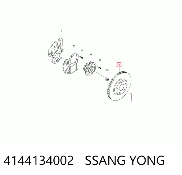 Tarcza hamulcowa przednia 4144134002 Ssang Yong