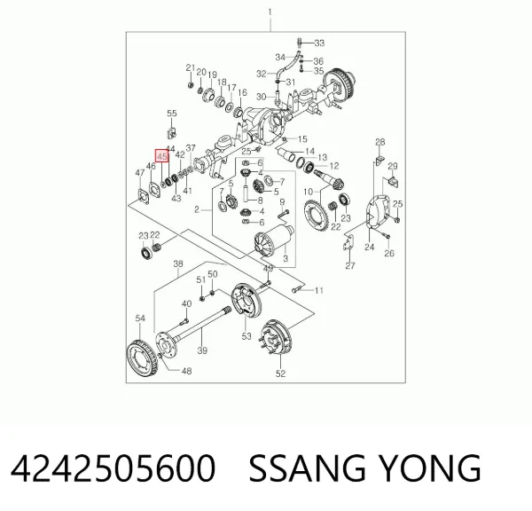 Uszczelniacz półosi mostu tylnego 4242505600 Ssang Yong