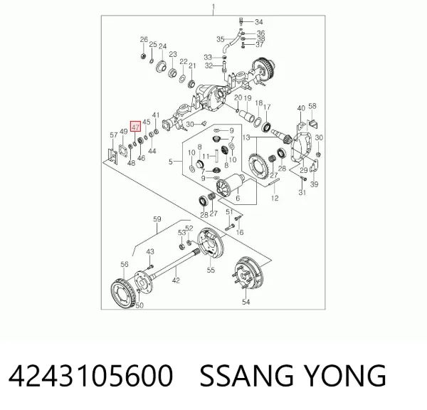 Lożysko piasty tylnej 4243105600 Ssang Yong