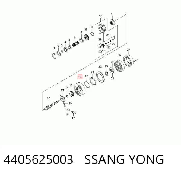 Sprzęgło wiskotyczne (lepkościowe) skrzyni rozdzielczej 4405625003 Ssang Yong