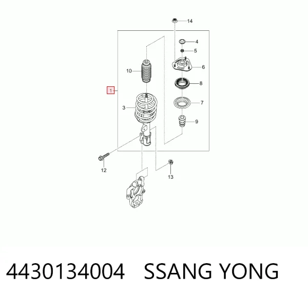 Amortyzator przedni lewy 4430134004 Ssang Yong