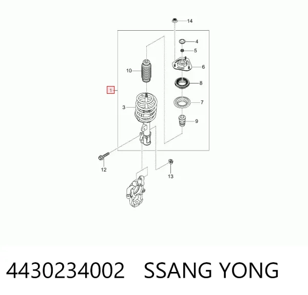 Amortyzator przedni prawy 4430234002 Ssang Yong