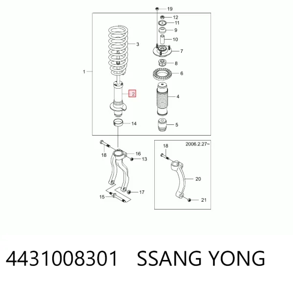 Amortyzator przedni 4431008301 Ssang Yong