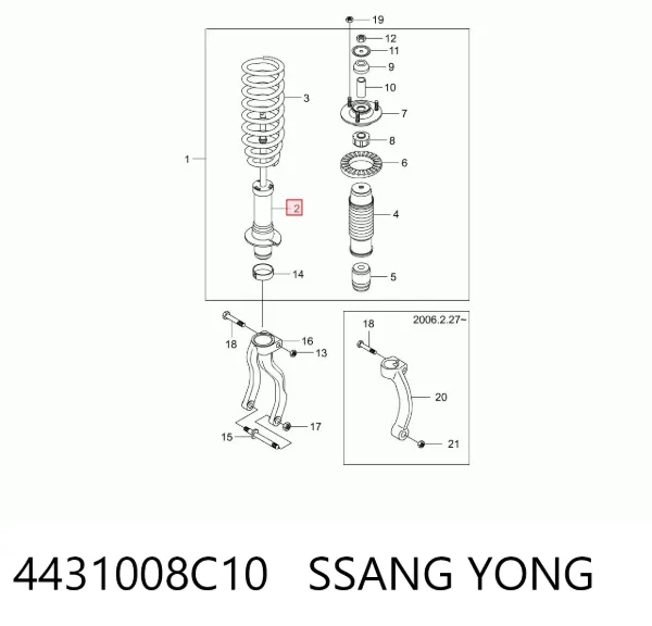 Amortyzator przedni 4431008C10 Ssang Yong