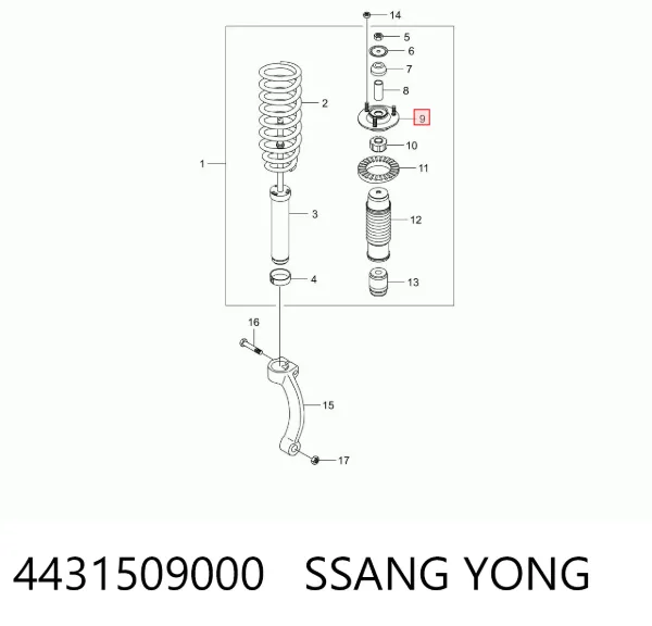 Poduszka amortyzatora przedniego 4431509000 Ssang Yong