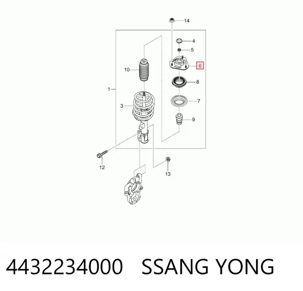 Poduszka amortyzatora przedniego 4432234000 Ssang Yong