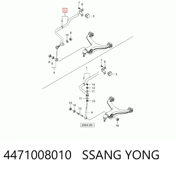 Stabilizator przedni SsangYong Rexton I