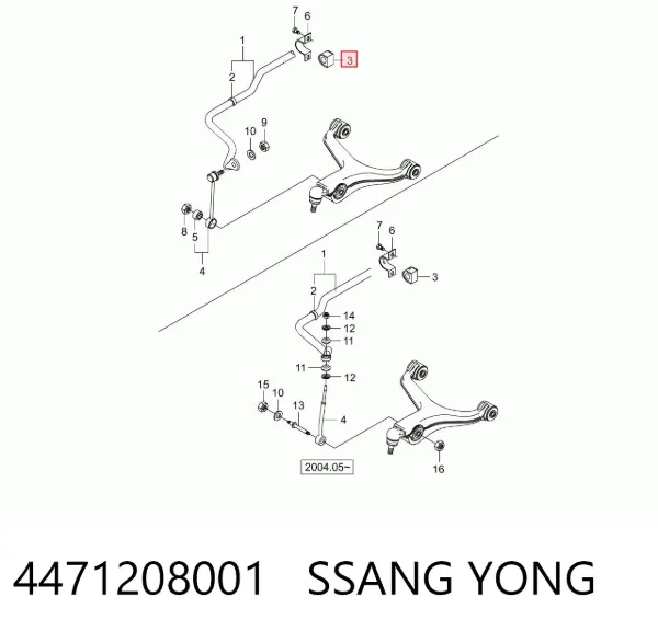Tuleja stabilizatora przedniego 4471208001 Ssang Yong