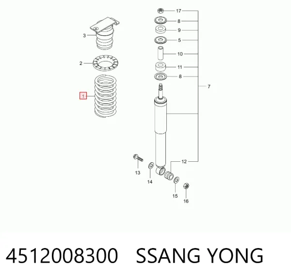 Sprężyna tylna 4512008300 Ssang Yong