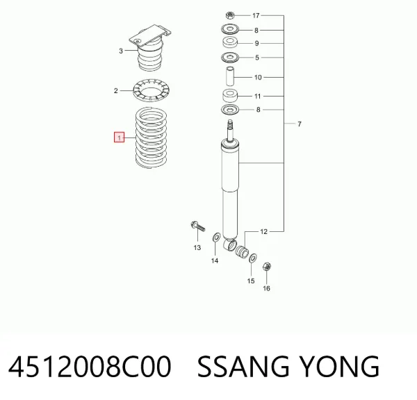 Sprężyna tylna 4512008C00 Ssang Yong
