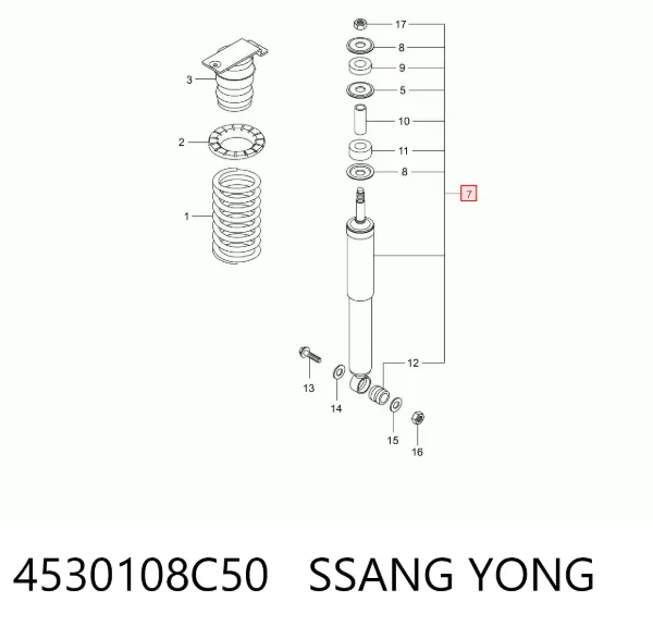 Amortyzator tylny 4530108C50 Ssang Yong