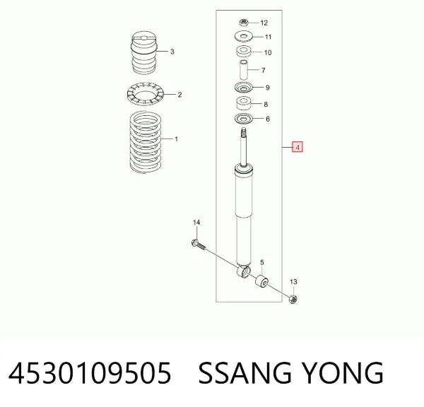 Amortyzator tylny 4530109505 Ssang Yong