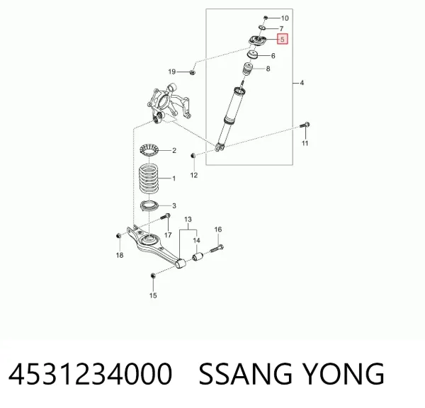 Poduszka amortyzatora tylnego SsangYong Actyon 