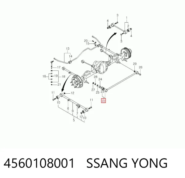 Drążek poprzeczny zawieszenia tylnego 4560108001 Ssang Yong