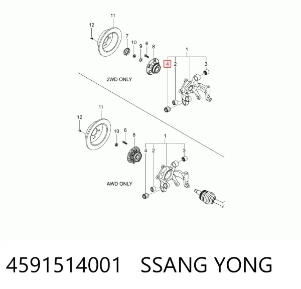 Silentblock czopu tylnego 4591514001 Ssang Yong