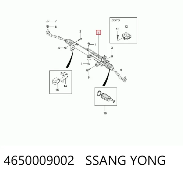 Listwa kierownicza (maglownica) 4650009002 Ssang Yong