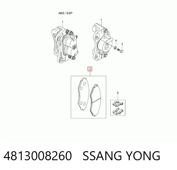 Klocki hamulcowe przednie tarczowe 4813008260 Ssang Yong