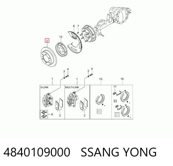Tarcza hamulcowa tylna 4840109000 Ssang Yong