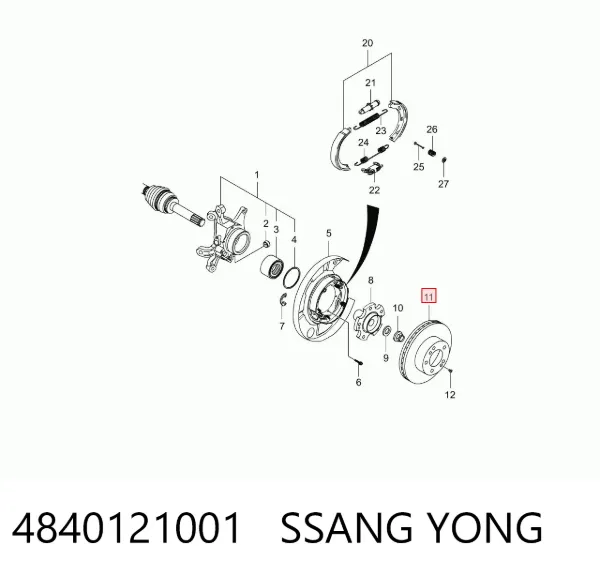 Tarcza hamulcowa tylna 4840121001 Ssang Yong