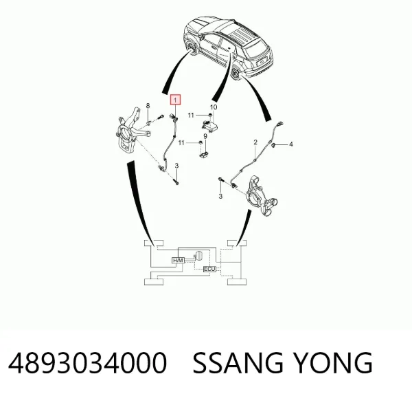 Czujnik ABS przedni SsangYong Actyon 