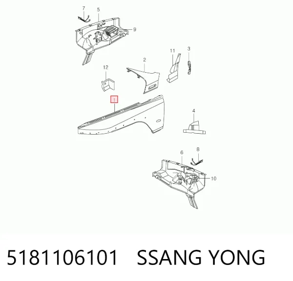 Błotnik przedni lewy SsangYong Korando 