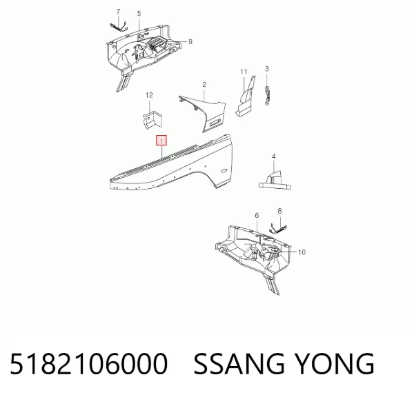 Błotnik przedni prawy SsangYong Korando 