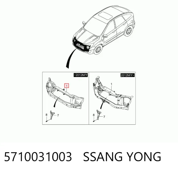 Osłona chłodnicy kompletna (panel mocowania reflektorów) SsangYong Actyon SPORTS