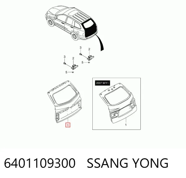 Drzwi tylne (bagażnika 3/5) SsangYong Kyron 