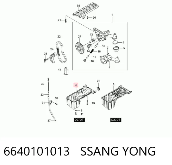Miska olejowa silnika 6640101013 Ssang Yong