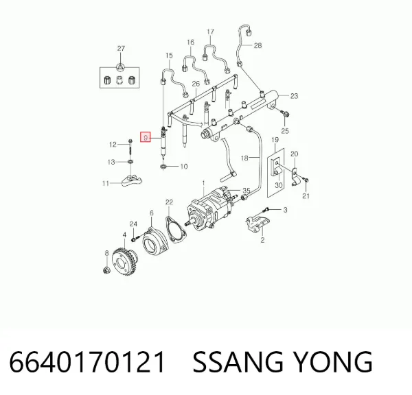Wtryskiwacz paliwa 6640170121 Ssang Yong